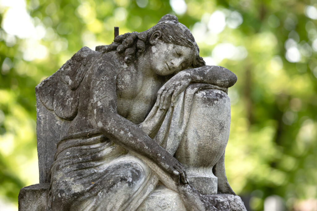 Overcome with grief